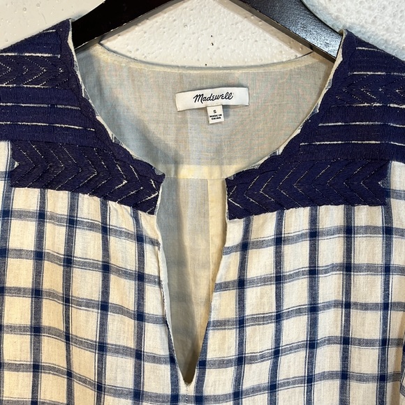 Madewell shift dress size small sleeveless grid print lined with pockets - Picture 5 of 11